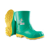 Hazmax EZ-Fit Steel Toe/Midsole Rubber Boots, Men's Large, 11 in Boot, PVC, Green/Yellow 868-8701500.LG