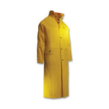 Sitex Rain Coat with Detachable Hood, 48 in L, 0.35 mm Thick, PVC/Polyester, Yellow, 2X-Large 868-7654200.2X
