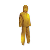 Sitex 3-Pc Rain Suit with Detachable Hood Jacket/Bib Overalls, 0.35 mm Thick, Polyester/PVC, Yellow, Large 868-7651500.LG