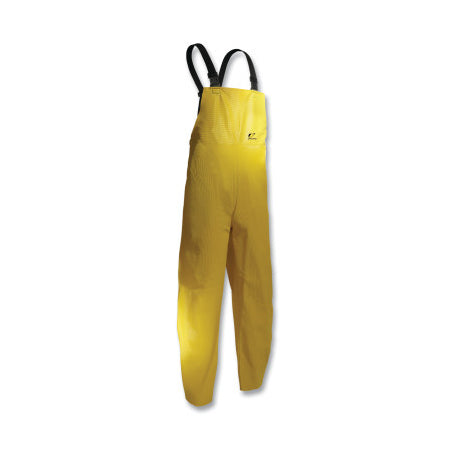 Webtex Rain Bib Overalls, 0.65 mm Thick, Heavy-Duty Ribbed PVC, Yellow, 2X-Large, Plain Front 868-7605000.2X