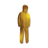Tuftex 3-Pc Rain Suit with Detachable Hood Jacket/Bib Overalls, 0.30 mm Thick; Nylon/PVC/PVC Scrim, Yellow, 2X-Large 868-7801700.2X