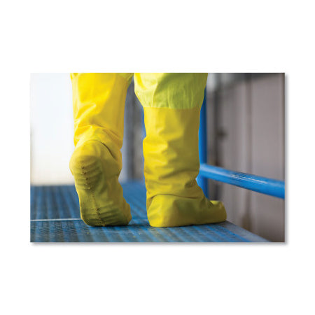 Latex Chemical Boot Cover, 12 in, X-Large, Latex Rubber, Yellow 868-9759100.XL