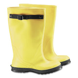 17 in Rubber Slicker Overboots, Plain Toe, Men's 13, Flex-O-Thane/PVC, Yellow/Black 868-8805000.13