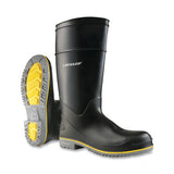 Polyflex 3 Rubber Boots, Plain Toe, Men's 6, 15 in Boot, PolyBlend/PVC, Black/Gray/Yellow 868-8990400.06