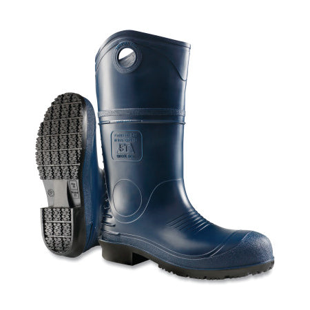 PolyGoliath Rubber Boots, Plain Toe, Men's 11, 16 in Boot, Polyblend/PVC, Black/Gray 868-8968000.11