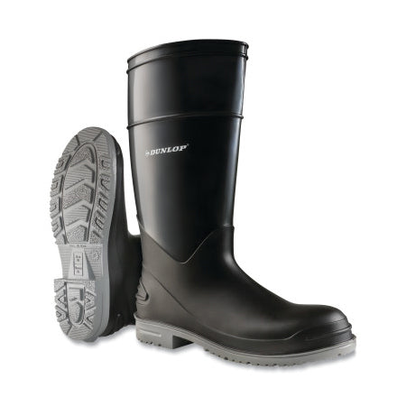 PolyGoliath Rubber Boots, Steel Toe, Men's 14, 16 in Boot, Polyblend/PVC, Black/Gray 868-8968200.14