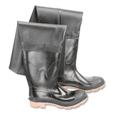 Storm King Steel Toe Thigh Waders, Men's 9, 27 in, Polyester/PVC, Black/Brown 868-8604900.09