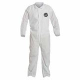Proshield 10 Coverall, Collar, Open Wrists and Ankles, Zipper Front, Storm Flap, White, X-Large 251-PB120SW-XL