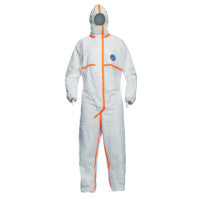 Tyvek 800 Coverall, Taped Seams, Attach Hood, Elastic Wrists and Ankles, Storm Flap, White, X-Large 251-TJ198TWHXL0025PI