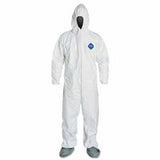 Tyvek 400 Coverall, Serged Seams,Attached Hood, Boots, Elastic Waist/Wrist/Ankles, Front Zipper, Storm Flap, White, 6X-Large 251-TY122S-6XL