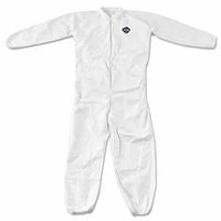 Tyvek 400 Coverall, Serged Seams, Collar, Elastic Waist, Elastic Wrists and Ankles, Zipper Front, Storm Flap, White, 5XL 251-TY125S-5X
