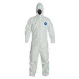 Tyvek 400 Coverall, Serged Seam, Attached Hood, Elastic Waist, Elastic Wrist and Ankle, Front Zip, Storm Flp, Wht, 2XL, VP 251-TY127SWH2X0025VP