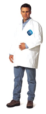 Tyvek Lab Coats No Pockets Knee Length, 4X-Large, White 251-TY211S-4XL