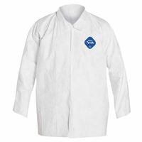 Tyvek 400 Front Snap Shirt with Collar and Open Wrists, Flashspun, White, Medium 251-TY303S-M