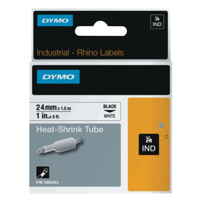 Heat Shrink Tube, 1 in x 5 ft, Black on White 784-1805443