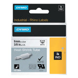 Heat Shrink Tube, 3/8 in W x 5 ft L, Black Print on White, Gloss 784-18053