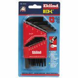 Hex-L Key Set, 13 per holder, Hex Tip, Inch, Short Arm 269-10113