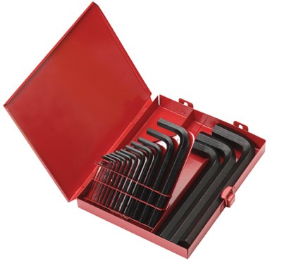 Hex-L Key Set, 18 per set, Hex Tip, Inch, Short Arm 269-10118