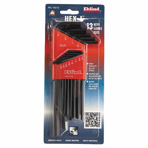 Hex-L Key Set, 13 per Holder, Hex Tip, Inch, Long Arm 269-10213