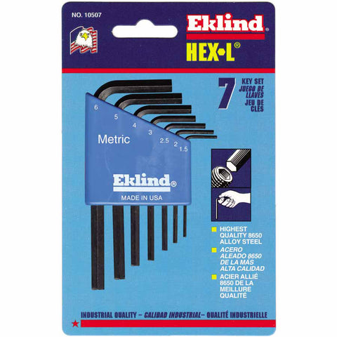 Hex-L Key Set, 9 per Holder, Hex Tip, Metric, Long Arm 269-10609
