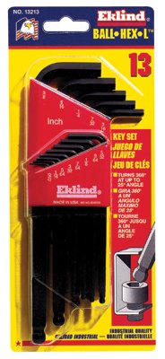 Ball-Hex-L Key Set, 13 per Holder, Hex Ball, Inch, Long Arm 269-13213