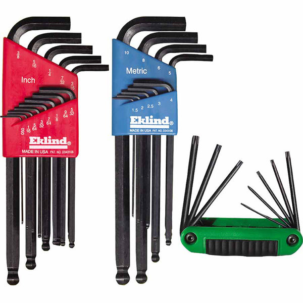 Ball-Hex-L & Torx Sets, 22 per set, Hex Ball/Torx Tip, Inch/Metric/Torx, T6-T25 269-13282