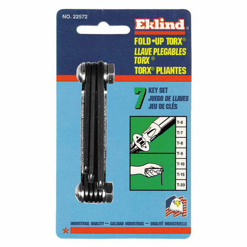 Torx Fold-Up Key Set, T-6 to T-20, Black Oxide 269-22572