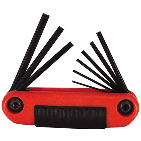 Ergo-Fold Hex Key Set, 9 per set, Hex Tip, Inch 269-25912
