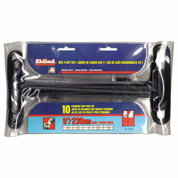 Standard Grip Inch T-Key Sets, 8 per Pouch, 3/32-1/4, Inch 269-33198