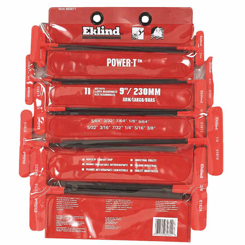 Power-T Ball-Hex Key Set, 9-Pc, Inch, 9 in Handle 269-60809