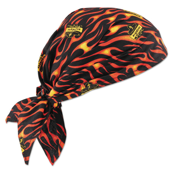 Chill-Its 6710CT Evaporative Cooling Triangle Hats w/ Cooling Towel, Flames 150-12588
