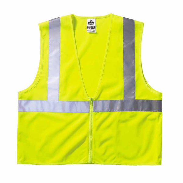 GloWear 8210Z Type R Class 2 Economy Vest with Pocket, Zipper Closure, 2XL/3XL, Lime 150-21057