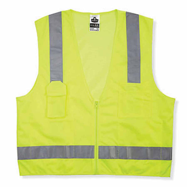 GloWear 8249Z Class 2 Economy Surveyors Vest, L/XL, Lime 150-24025
