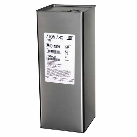 Stick Electrode - ATOM ARC 7018 Welding Wires, 3/16 Dia., 14" Long, 50 lb Can 537-255013112
