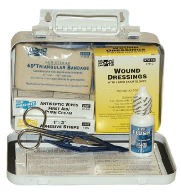10 Person Vehicle First Aid Kit, Weatherproof Steel Case 579-6400