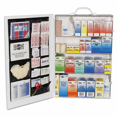 4-Shelf Industrial First Aid Station, Steel Case, Wall Mount 579-6175