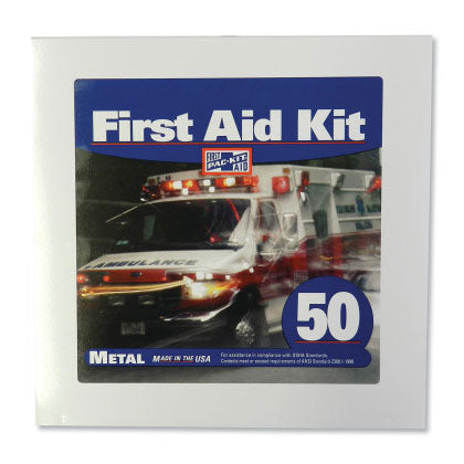 50 Person ANSI Plus First Aid Kit, Steel Case 579-6120