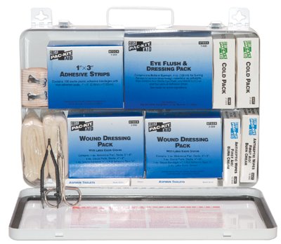 50 Person Industrial First Aid Kits, Weatherproof Steel Case 579-6450