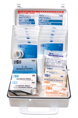 50 Person ANSI First Aid Kit, Weatherproof Plastic Case, Wall Mount, Carry Handle 579-6088