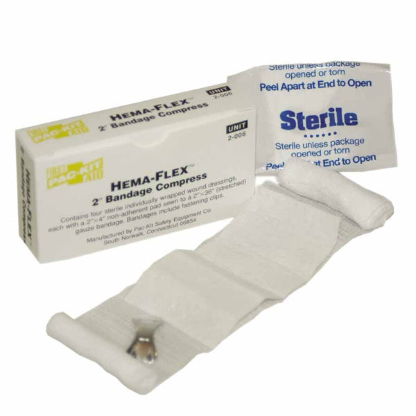Bandage Compress, 2 in x 4 yd, Gauze, 4/Box 579-2-006
