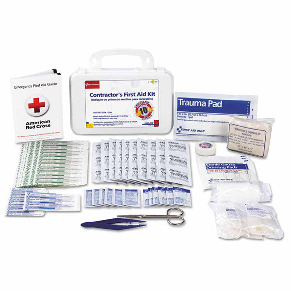 Contractor's First Aid Kit, 10 Person, Plastic Case, Portable/Wall Mount 579-9300-10P