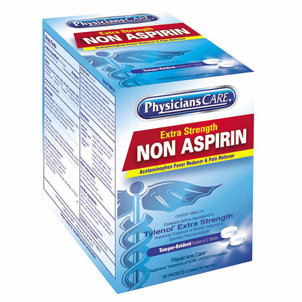 PhysiciansCare Acetaminophen, 500mg, 2 pk/50 pk per Box 579-90016