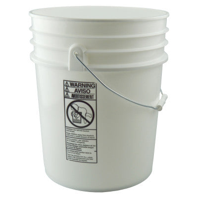 Plastic Pails, 5 gal, 12.24 Dia., White 302-1141T05