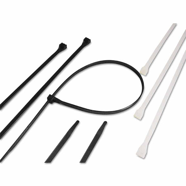 Heavy-Duty Cable Ties, 120lb Tensile Strength, 8 in L, Black, 100 /Bag 623-46-408UVB