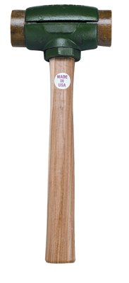 Split Head Hammer, 4 lb Head, 2 in dia Face, 14 in Handle, Green/Natural, Rawhide 311-31004