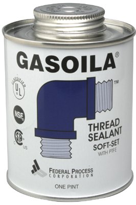 Soft-Set Thread Sealant, 1/2 Pint Brush Top Can, Blue/green 296-SS08