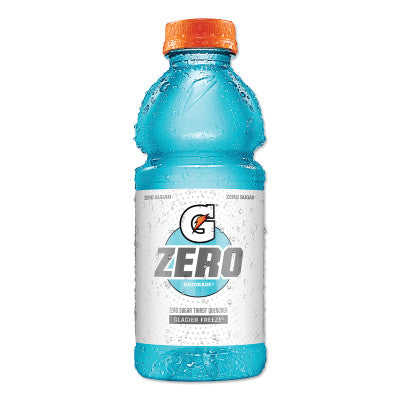 G Zero Sugar Ready-to-Drink Thirst Quencher, 20 oz, Bottle, Glacier Freeze 308-04354