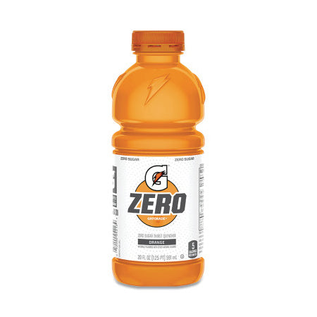 G Zero Sugar Ready-to-Drink Thirst Quencher, 20 oz, Bottle, Orange 308-04318