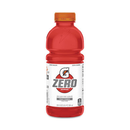 G Zero Sugar Ready-to-Drink Thirst Quencher, 20 oz, Bottle, Fruit Punch 308-04426