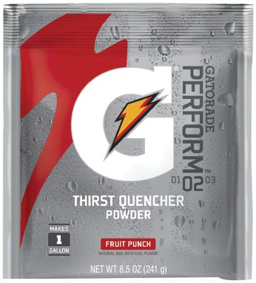 G Series 02 Perform Thirst Quencher Instant Powder, 8.5 oz, Pouch, 1 gal Yield, Fruit Punch 308-03808